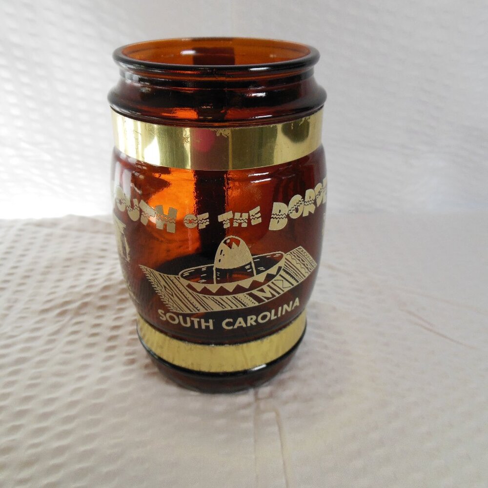 glass mug souvenir South of the Border South Carolina Siestaware Made in USA 70s